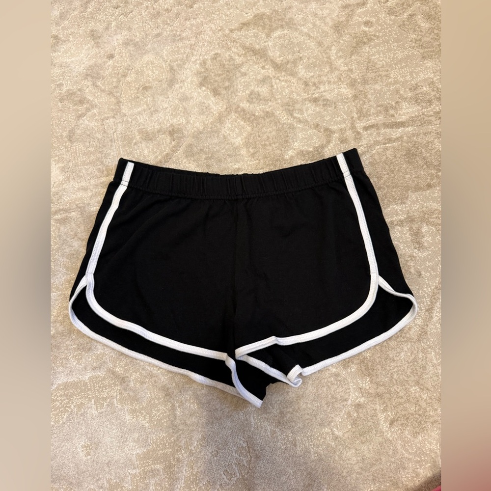 No Boundaries Black Athletic Shorts with White Trim